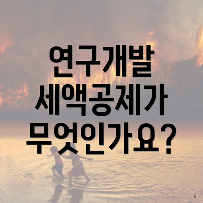 연구개발 세액공제가 무엇인가요?