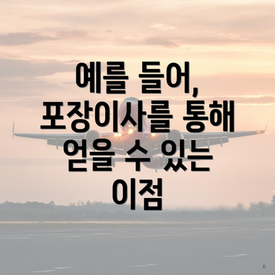 예를 들어, 포장이사를 통해 얻을 수 있는 이점