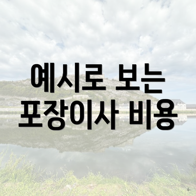 예시로 보는 포장이사 비용