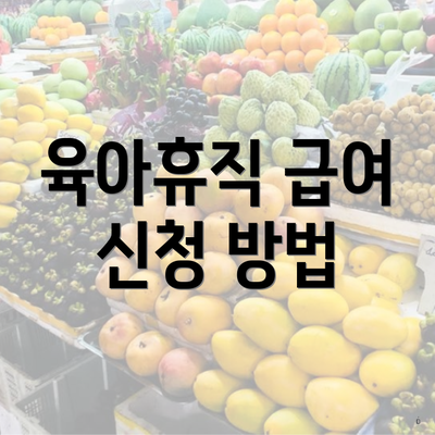 육아휴직 급여 신청 방법