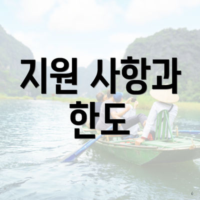 지원 사항과 한도