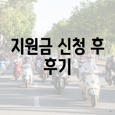 지원금 신청 후 후기