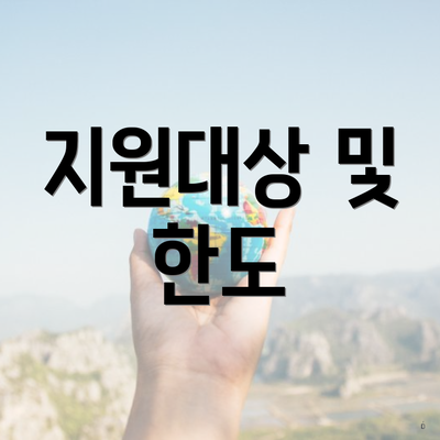지원대상 및 한도