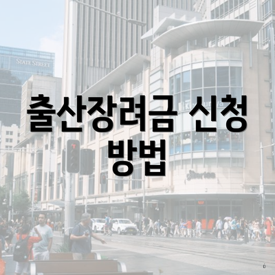 출산장려금 신청 방법