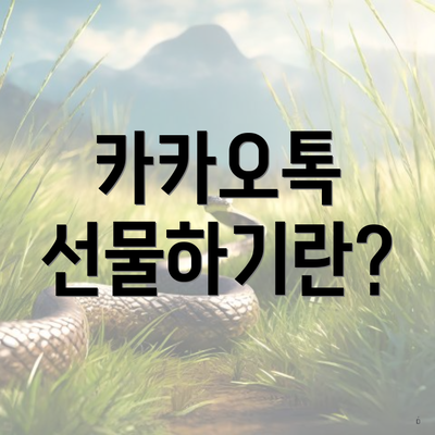 카카오톡 선물하기란?