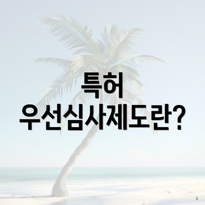 특허 우선심사제도란?