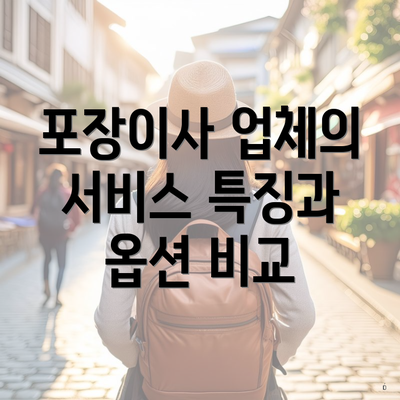 포장이사 업체의 서비스 특징과 옵션 비교