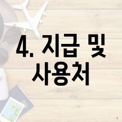 4. 지급 및 사용처