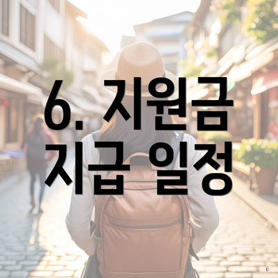 6. 지원금 지급 일정