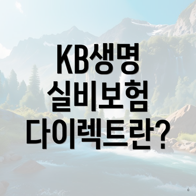 KB생명 실비보험 다이렉트란?