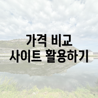 가격 비교 사이트 활용하기