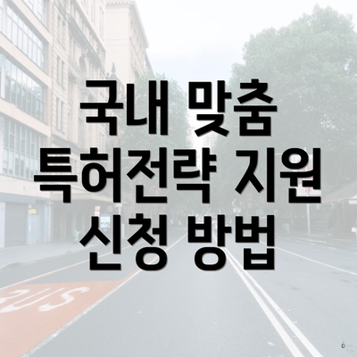 국내 맞춤 특허전략 지원 신청 방법