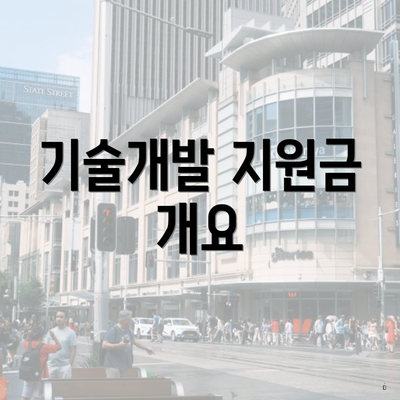 기술개발 지원금 개요
