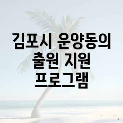김포시 운양동의 출원 지원 프로그램