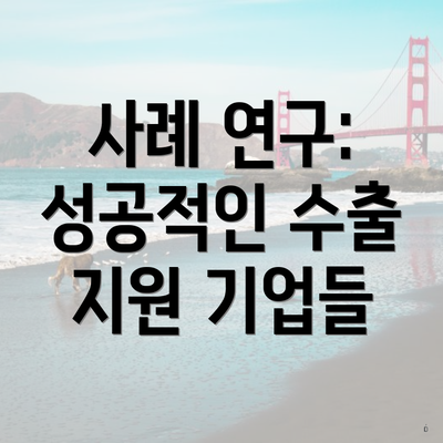 사례 연구: 성공적인 수출 지원 기업들