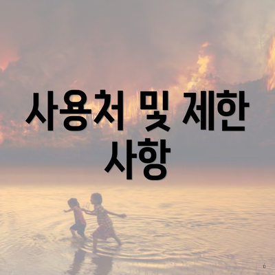 사용처 및 제한 사항