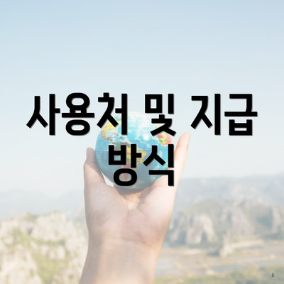 사용처 및 지급 방식