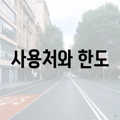 사용처와 한도