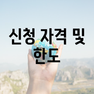 신청 자격 및 한도