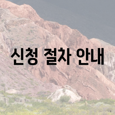 신청 절차 안내