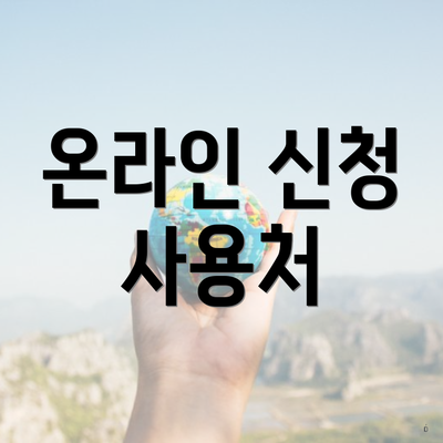온라인 신청 사용처