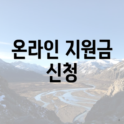 온라인 지원금 신청