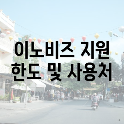 이노비즈 지원 한도 및 사용처