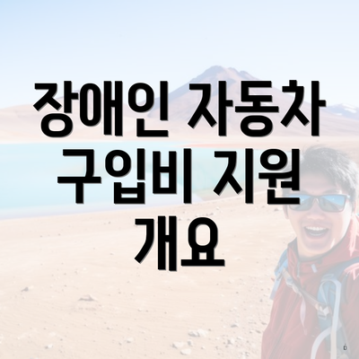 장애인 자동차 구입비 지원 개요