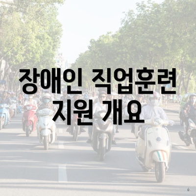 장애인 직업훈련 지원 개요