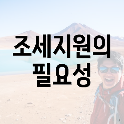 조세지원의 필요성