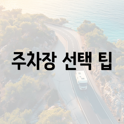 주차장 선택 팁
