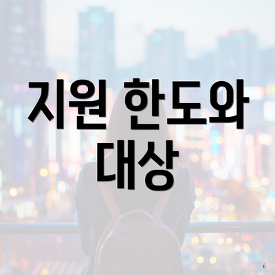 지원 한도와 대상