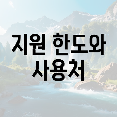 지원 한도와 사용처