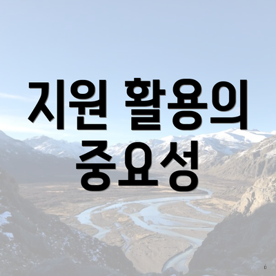 지원 활용의 중요성