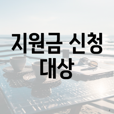 지원금 신청 대상