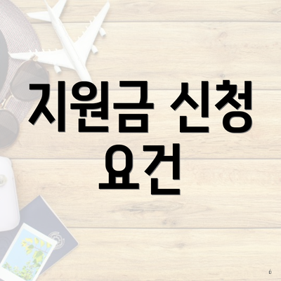 지원금 신청 요건