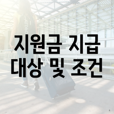 지원금 지급 대상 및 조건