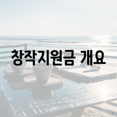 창작지원금 개요