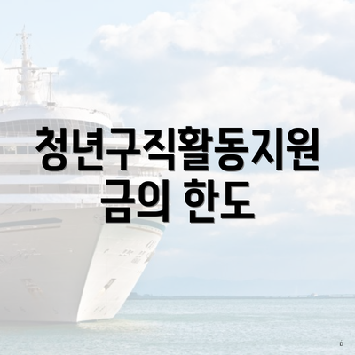 청년구직활동지원금의 한도