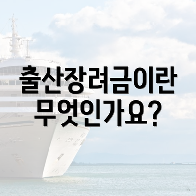 출산장려금이란 무엇인가요?