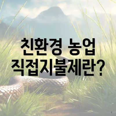 친환경 농업 직접지불제란?