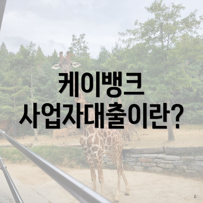 케이뱅크 사업자대출이란?