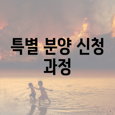 특별 분양 신청 과정