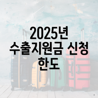 2025년 수출지원금 신청 한도