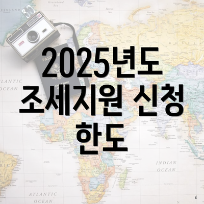 2025년도 조세지원 신청 한도
