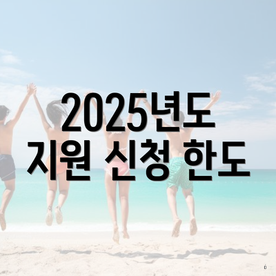 2025년도 지원 신청 한도