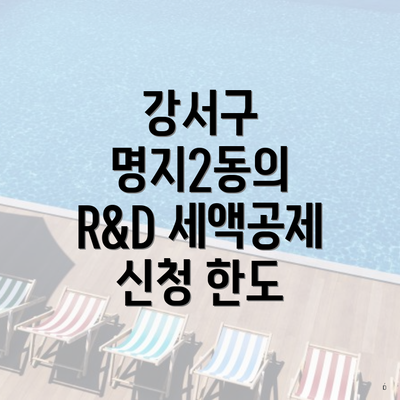 강서구 명지2동의 R&D 세액공제 신청 한도