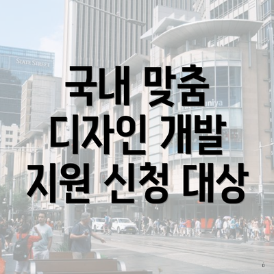 국내 맞춤 디자인 개발 지원 신청 대상