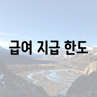 급여 지급 한도