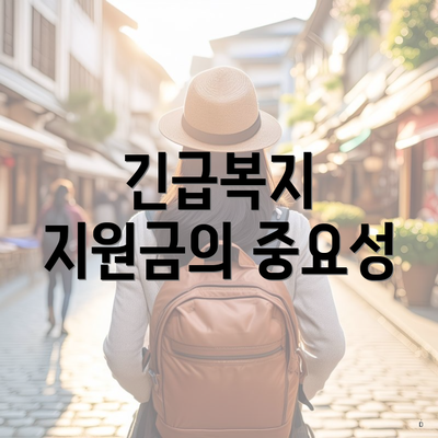긴급복지 지원금의 중요성